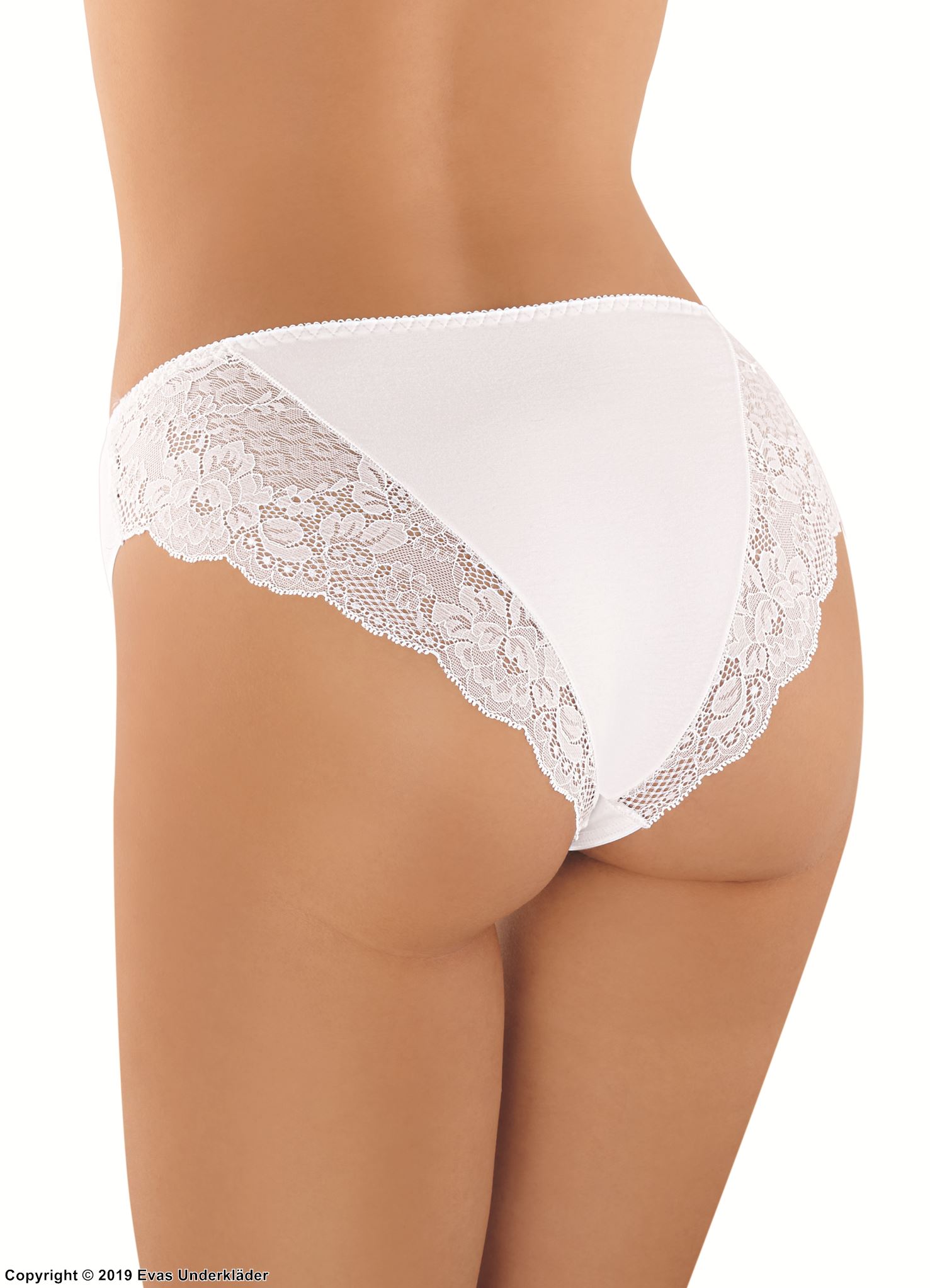 Beautiful briefs, lace inlays, plain front, flowers